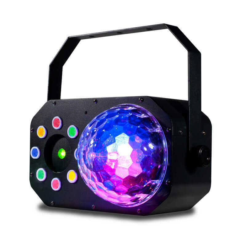 Adj stinger star efecto de iluminación 3 en 1, media esfera moonflower de 8 leds de 1w